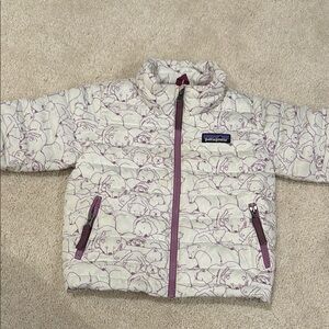 Patagonia Kids' Cream and Purple Jacket